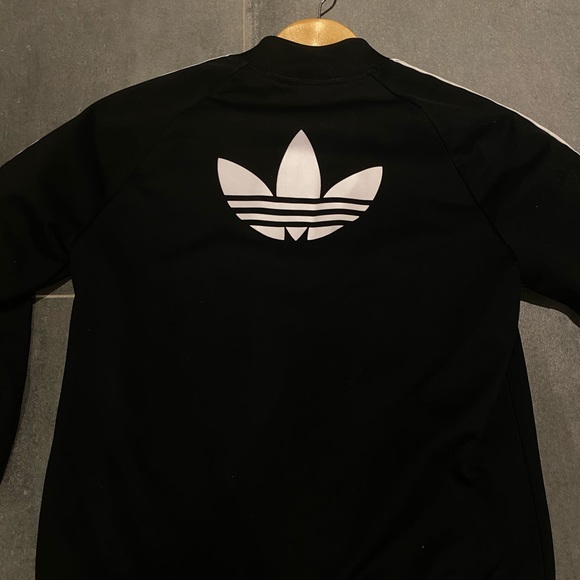 ADIDAS BLACK JERSEY JACKET - Picture 1 of 3